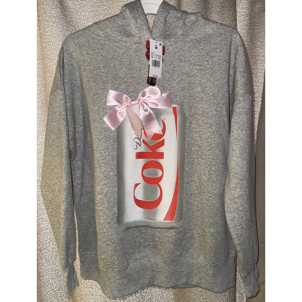 Dietā Coke Hoodie Medium Gray Oversized Graphic Sweatshirt Limited Edition